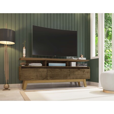 Manhattan Comfort Yonkers 62.99 TV Stand, Rustic Brown 233BMC9